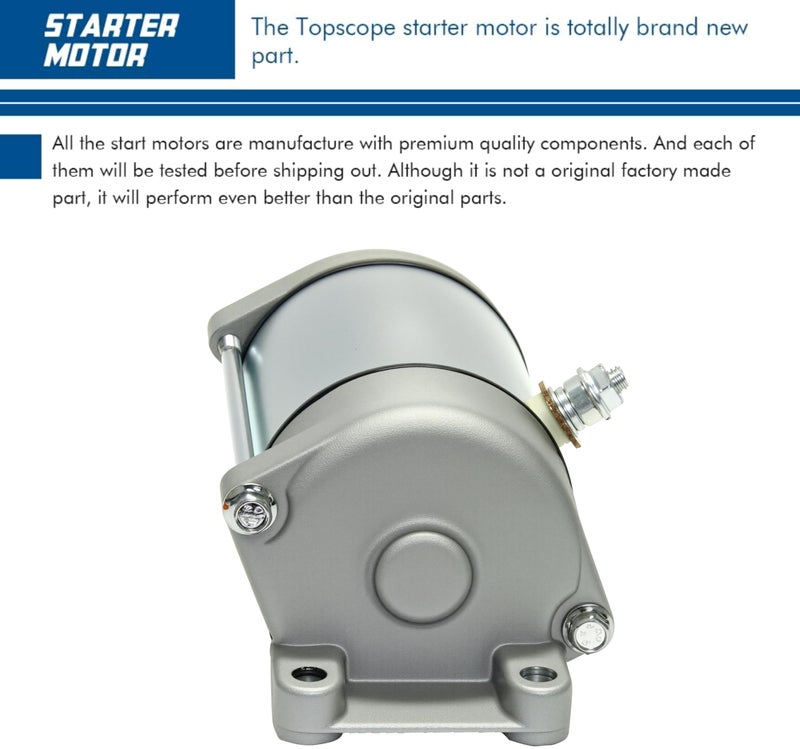 TOPSCOPE Starter Motor for 4010417 4011584 4012032 4013268 Replace 2002-2015 Polaris ATV Sportsman Ranger 600 700 800 - Image 4